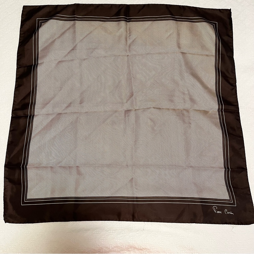 Pierre Cardin Striped Brown and Cream Scarf